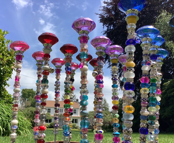 14 Beaded Fairy Garden Stakes - Garden Fairy Wand Diy 14 Beaded Fairy Garden Stakes - Garden Fairy Wand Diy