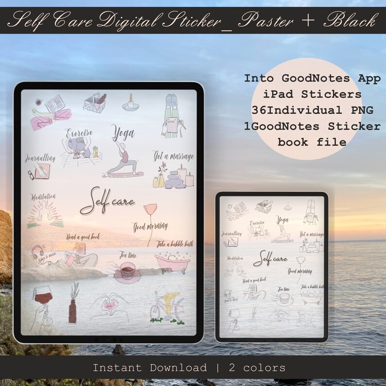 Digital Stickers for Planner Self Care Stickers Goodnotes | Etsy