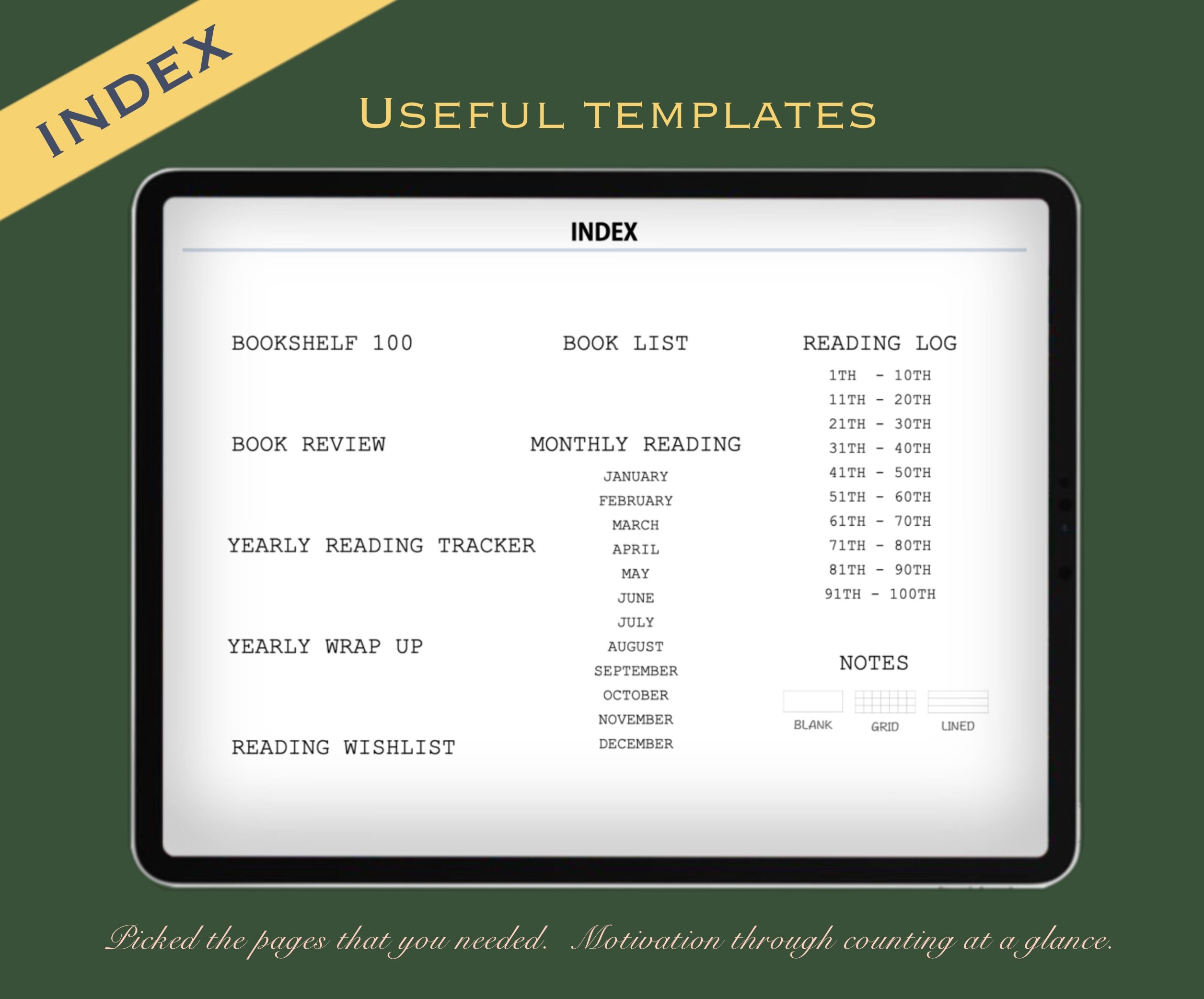 Book Journal Reading Tracker and Planner for Goodnotes - Etsy