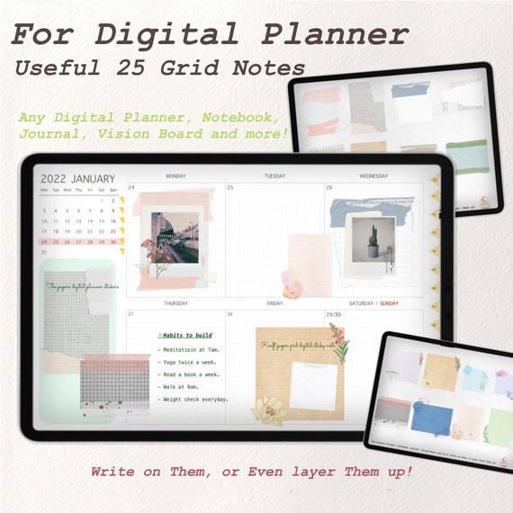 Cute Sticky Notes Note Pad Note Taking Digital Bullet Etsy