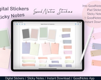Digital Stickers for Planner, Sticky Notes, GoodNotes Sticker Book, Tablet Stickers, Journal Stickers, Planner Stickers