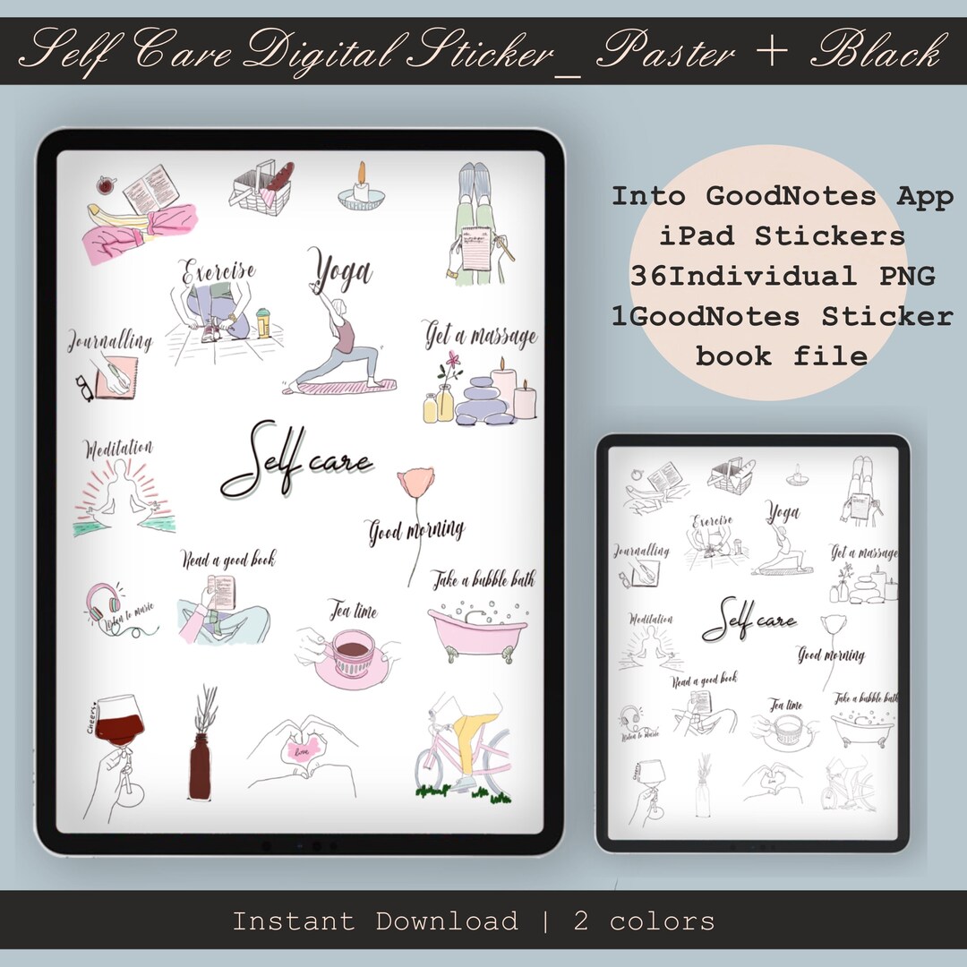 Digital Stickers for Planner, Self Care Stickers, Goodnotes Sticker ...