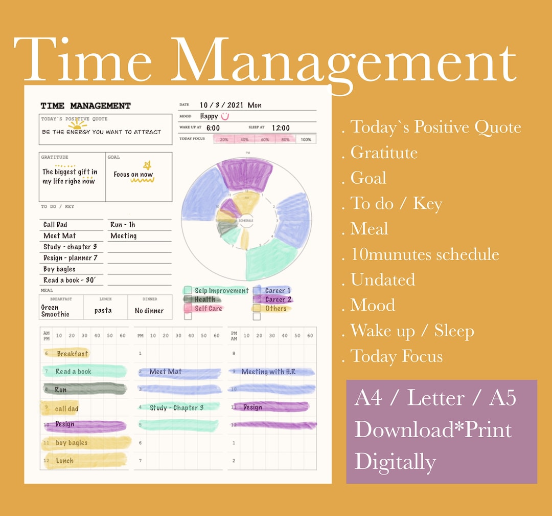 10 Minute Time Management | 10 Minute Time Planner | Daily Planner ...