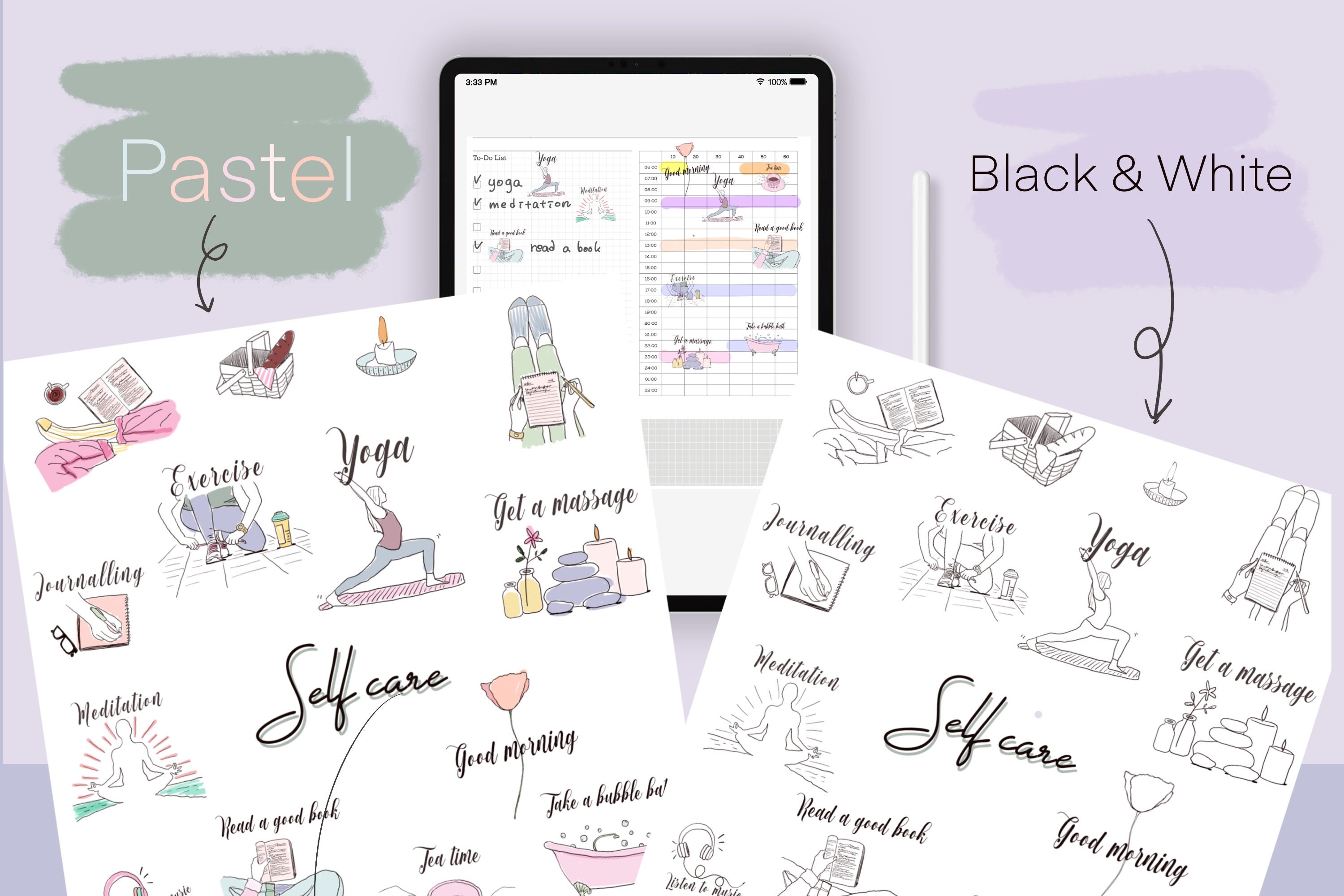 Digital Stickers for Planner, Self Care Stickers, Goodnotes Sticker ...
