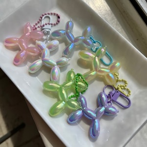 fun balloon dog keychain colorful fun bag charm airpod case keychain