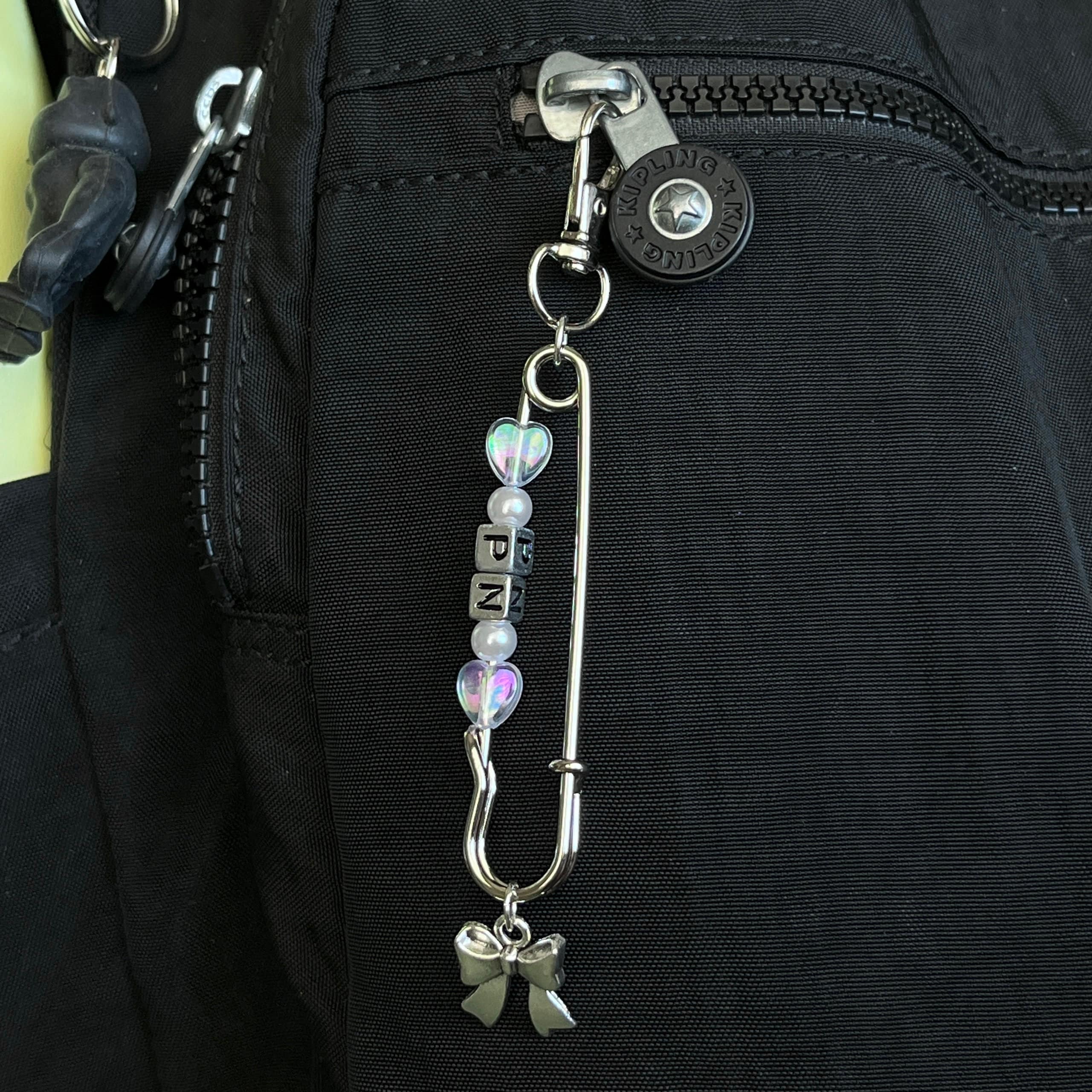 NEW! Cute Metal Pin Safety Pin Keychain Initial Butterfly