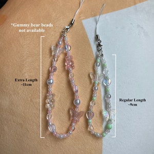 cute clear and green phone charm keychain strap AirPod backpack keychain y2k accessory kpop keychain customizable image 2