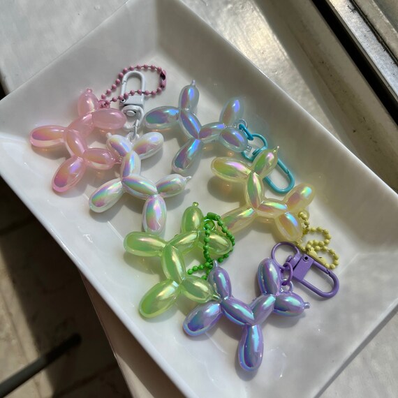 fun balloon dog keychain colorful fun bag charm airpod case keychain