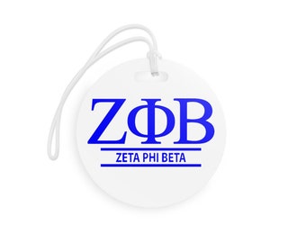 Etichette per bagagli personalizzate Zeta Phi Beta/Finer Womanhood/Sorority, 1 pz
