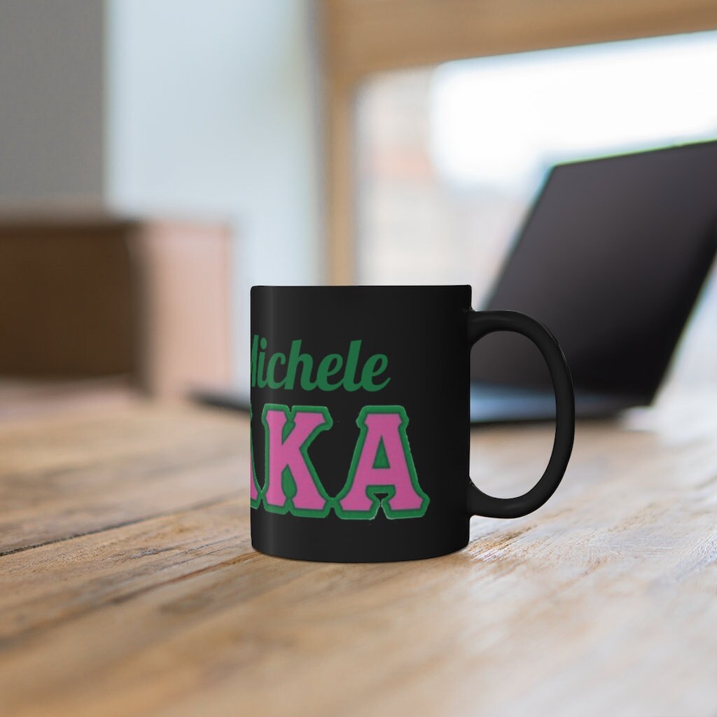 Customized AKA Sorority Paraphernalia Personalized Black Mug
