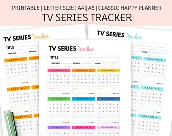 TV Series Tracker printable, TV Show Notes, Planner Insert, Digital Insert for GoodNotes, Notability Page, PDF File