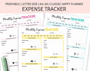 Printable Expense Tracker, Monatliches Spesenlog, HP Insert, Digital Planner Page, Household Expenses Tracker, GoodNotes Insert