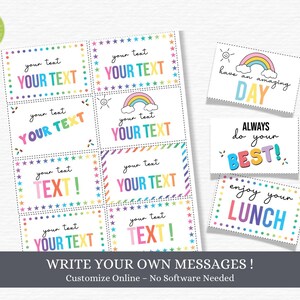 EDITABLE Lunch Box Notes, Printable Kid's Lunch Box Cards, Back to School, Encouragement Cards for Boys and Girls, Instant Download. image 6