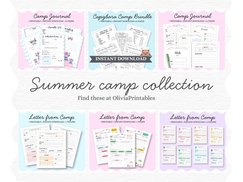 Printable Letter From Camp • Kids Summer Camp Stationery • Camper Note Template • Boys & Girls • Instant PDF image 12