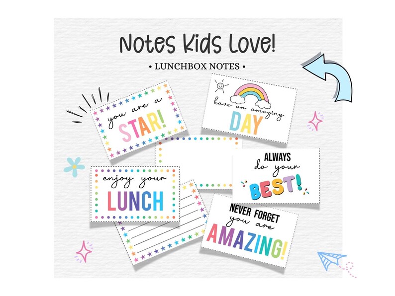 EDITABLE Lunch Box Notes, Printable Kid's Lunch Box Cards, Back to School, Encouragement Cards for Boys and Girls, Instant Download. image 7