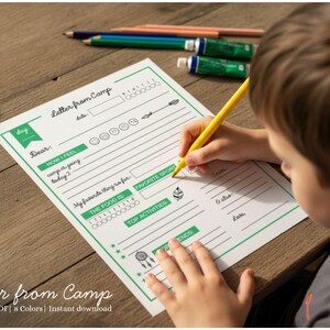 Printable Letter From Camp • Kids Summer Camp Stationery • Camper Note Template • Boys & Girls • Instant PDF image 2
