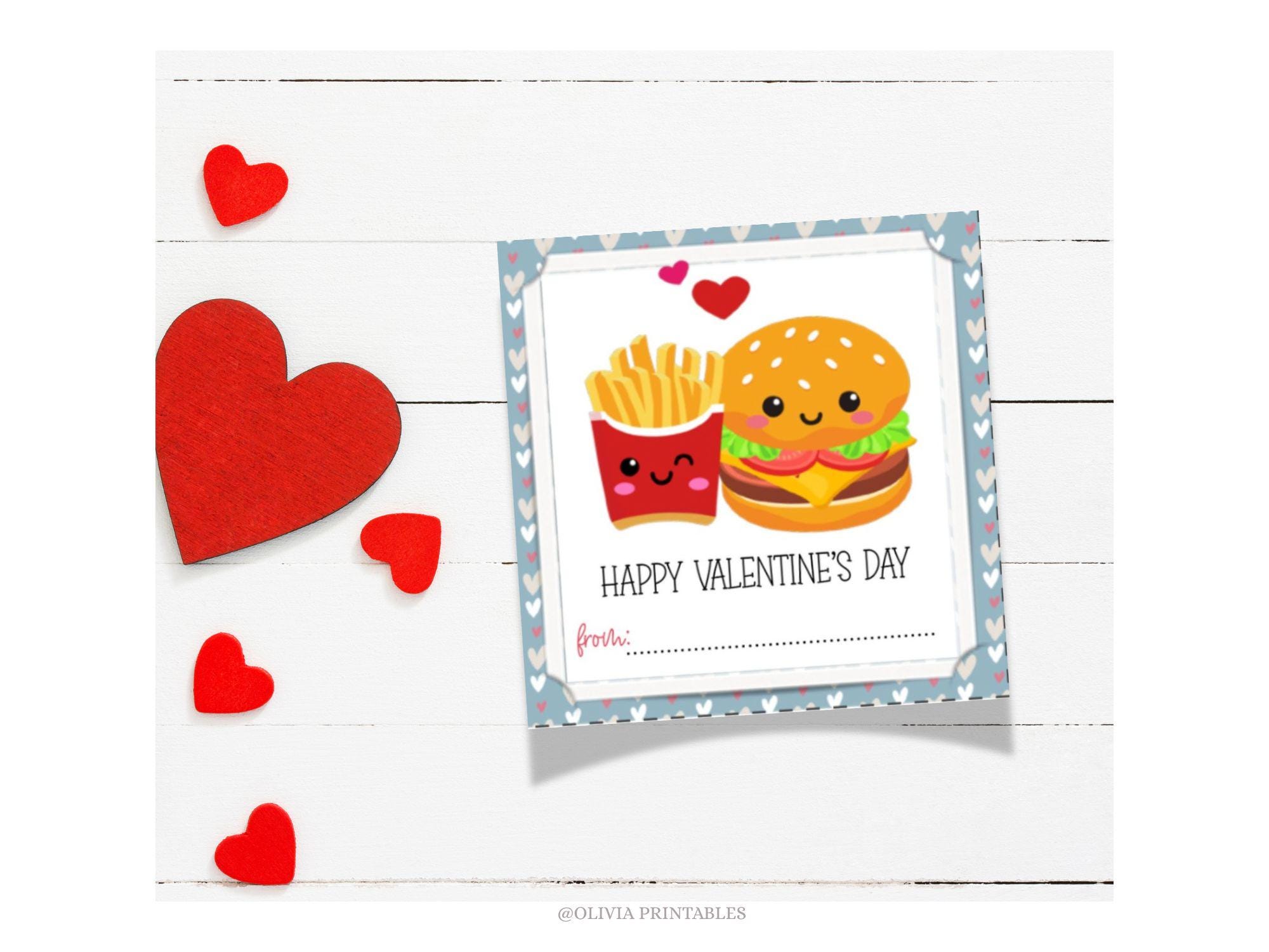 Printable Food Pun Valentine Cards • Kids Classroom Valentines • Cute ...