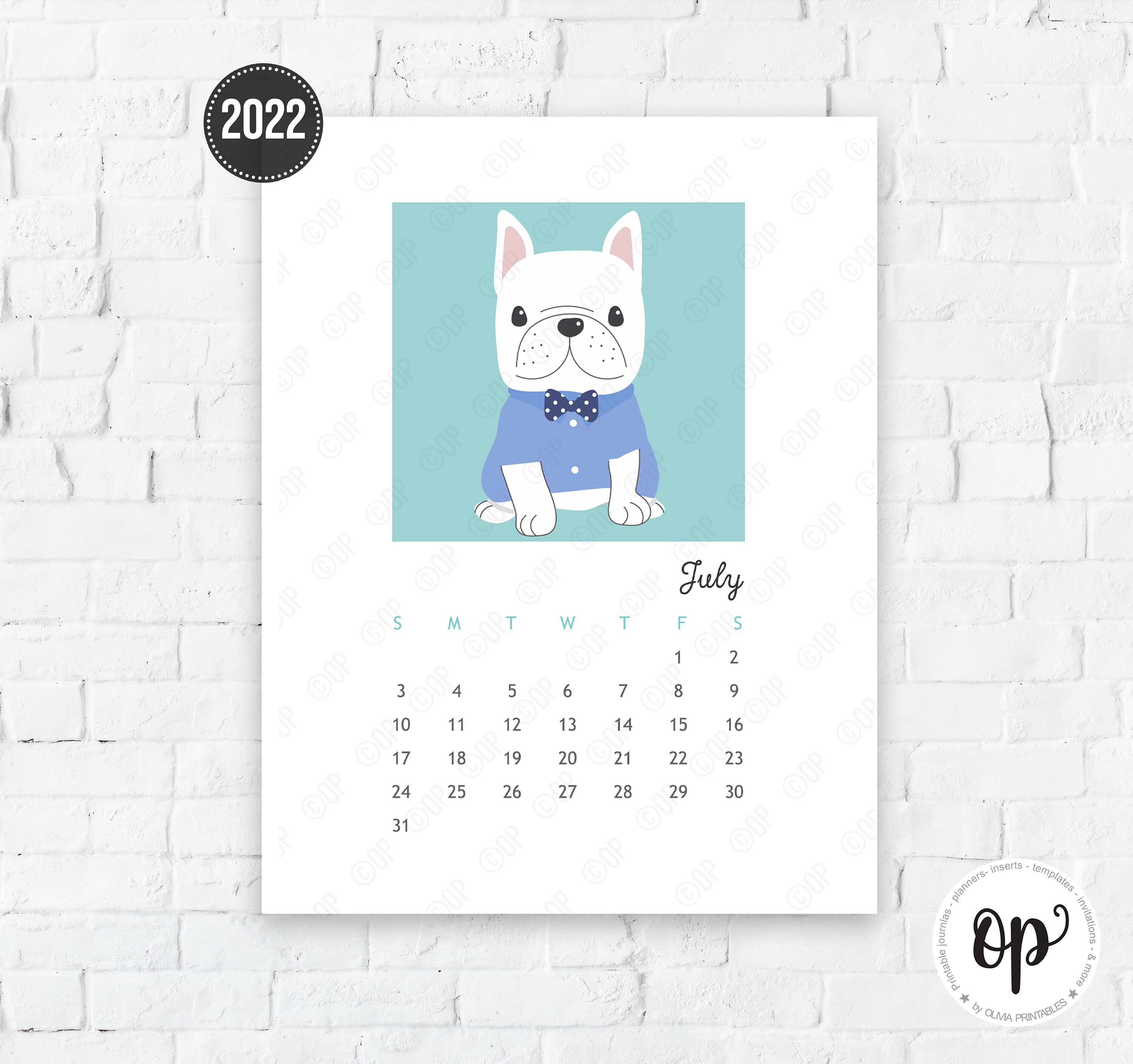 french bulldog calendar 2022 printable calendar frenchie