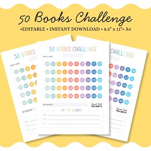 Printable Reading Challenge Chart, 50 Books Reading Tracker for Kids, Reading Log, Homeschool Reading Record, Fun Motivation Chart, PDF