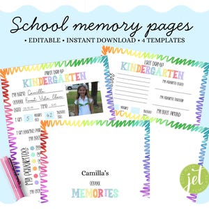 Livro de Memórias Escolares Editável | Entrevista de Volta às Aulas | Arquivo para Imprimir do Primeiro e Último Dia de Aula | Diário de Memórias para Crianças do Ensino Fundamental ao Médio | Lembrança Escolar