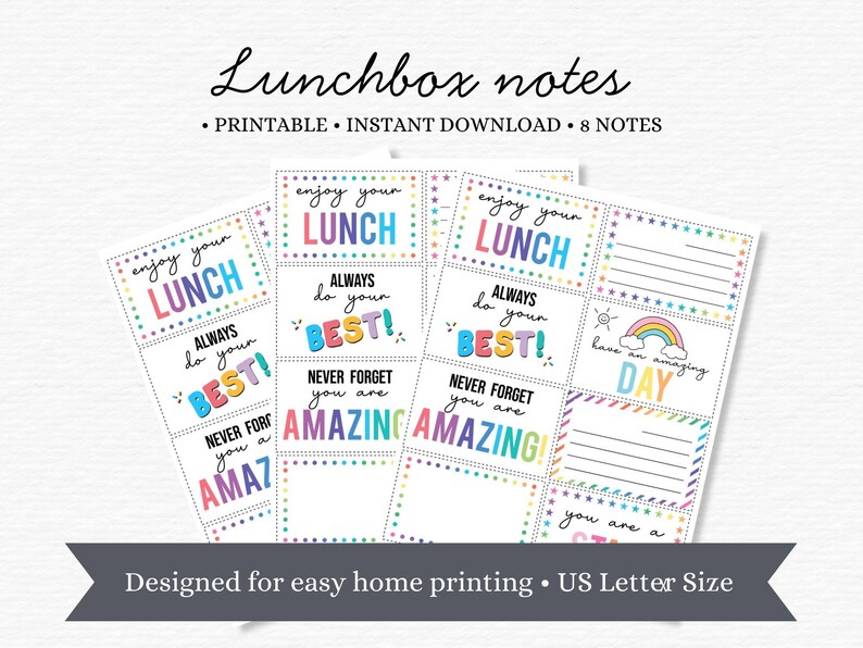 EDITABLE Lunch Box Notes, Printable Kid's Lunch Box Cards, Back to School, Encouragement Cards for Boys and Girls, Instant Download. image 4