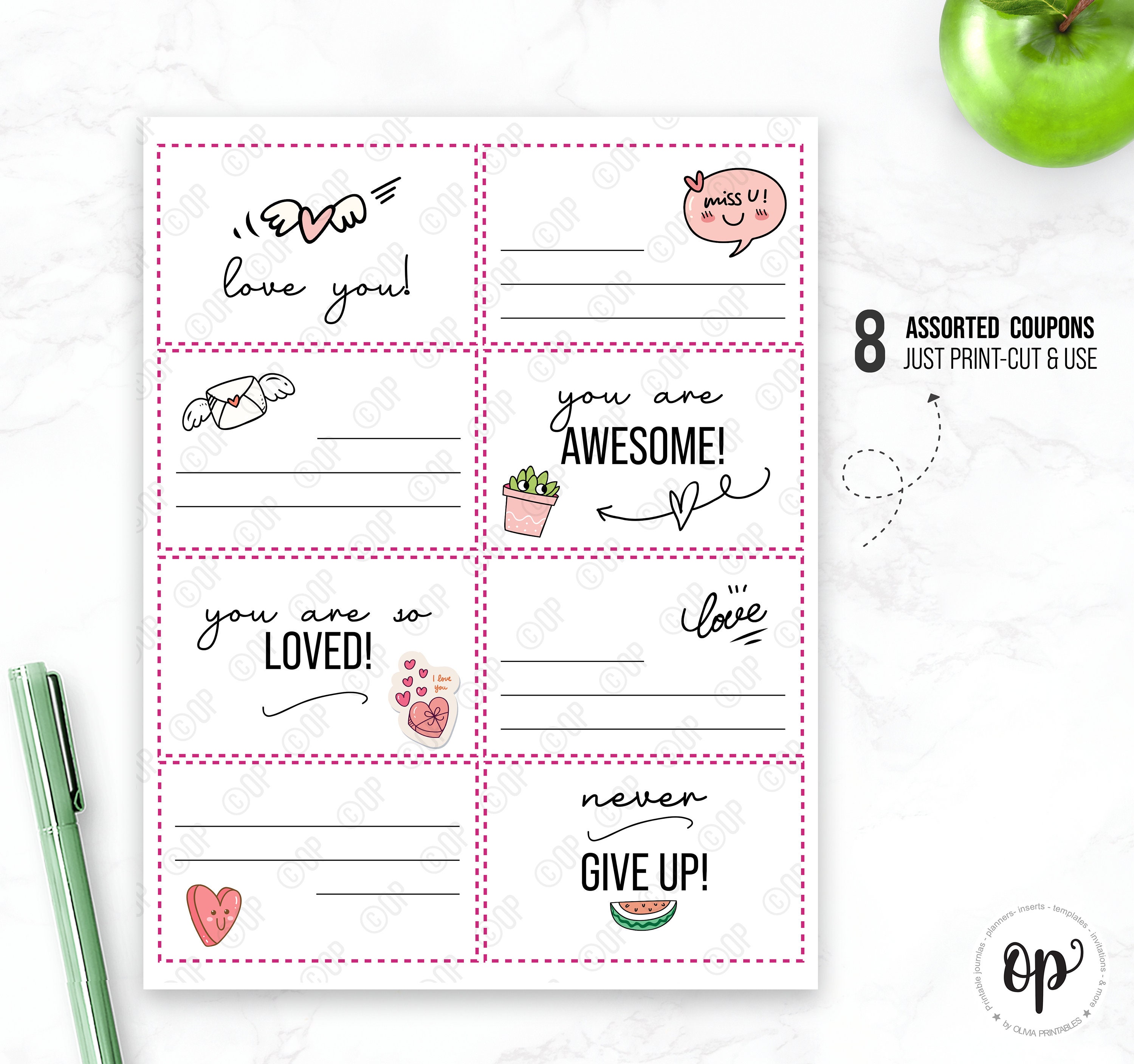 Printable Love Notes , Kid's Lunch Box Cards , Encouragement Cards ...