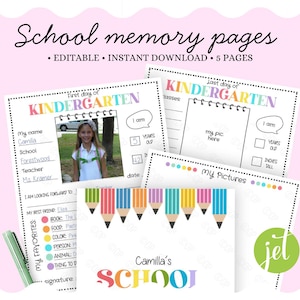 EDITABLE Primer y último día de clases, Todo sobre mí, Libro de recuerdos escolares, Libro de recuerdos imprimible, Niño y niña K-12, Niños de regreso a clases