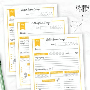 Printable Letter From Camp • Kids Summer Camp Stationery • Camper Note Template • Boys & Girls • Instant PDF image 6