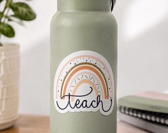 Boho rainbow teacher sticker | Teacher stickers | Waterproof sticker | Water resistant sticker