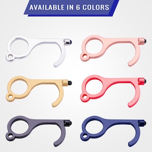 May include: Six different colored door openers with a stylus tip. The colors are silver, rose gold, gold, red, black, and blue.