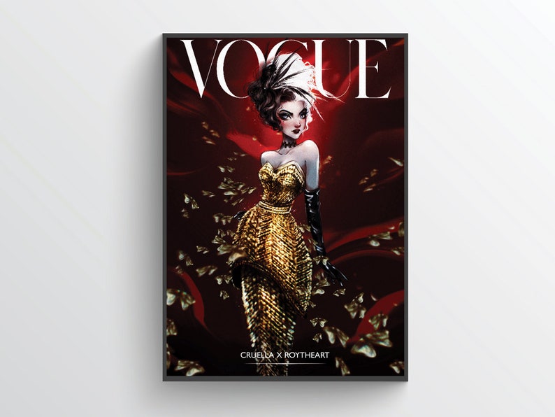 CRUELLA the Butterfly Dress DISNEY Fanart Photo Prints Etsy