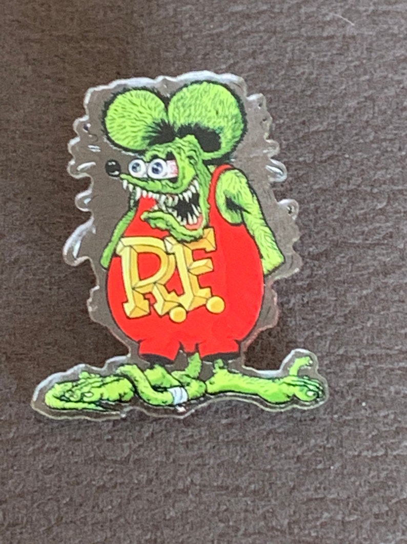 Rat Fink acrylic pin LE10 classic car 1.75\u201d