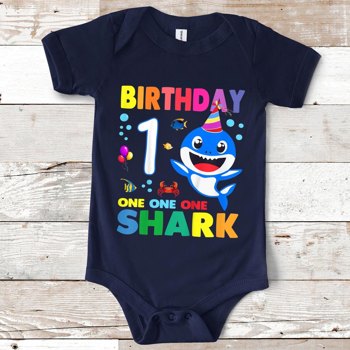 Kids Baby Shark Shirt 1st Birthday Boy One 1 Year Old Doo baby Etsy