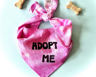 Adoptable Dog Bandana Customized Tie Dye Pet Scarf For Animal Rescue Adoption Event Idea Unique Pet Neckwear For Foster Dog