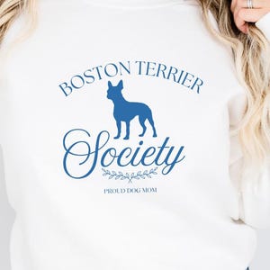 Boston Terrier Sweatshirt Dog Mom Social Club Crewneck Boston Terrier Lover Gift Funny Dog Owner Apparel Boston Terrier Pullover Present