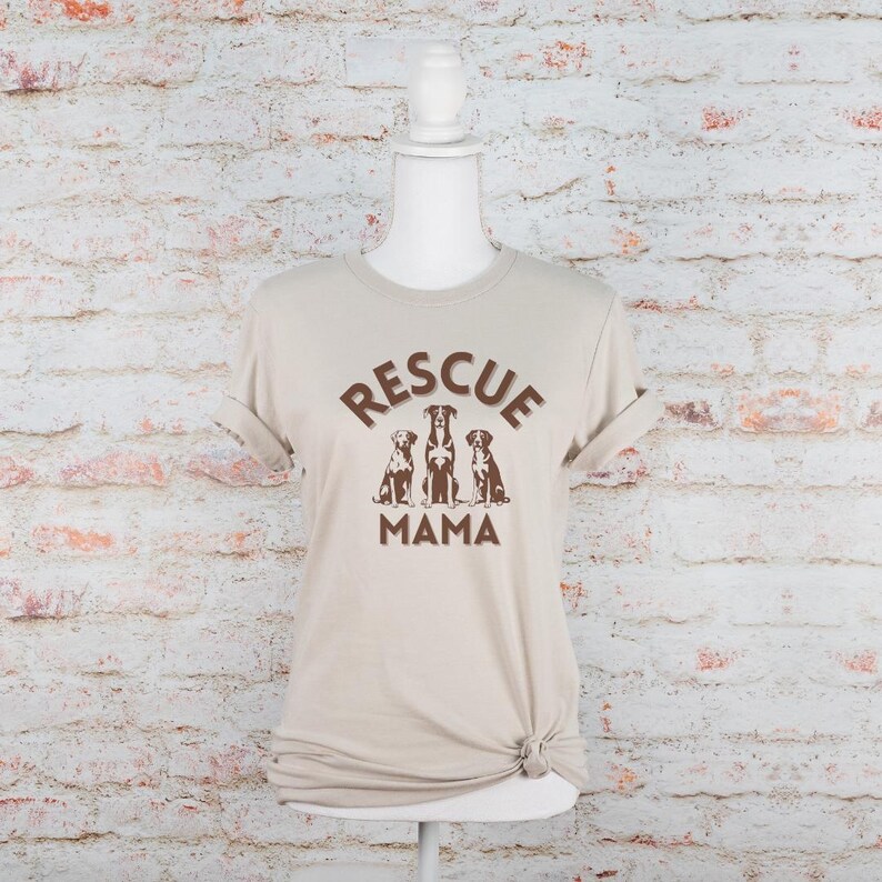 Rescue Dog Mom T Shirt Animal Advocate Tee Animal Shelter Volunteer T-Shirt Foster Dog Mom Apparel  Animal Adoption Event Fundraising Idea