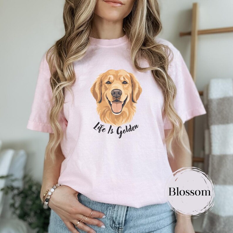 Golden Retriever T Shirt Life is Golden Dog Lover Apparel Gift Idea for