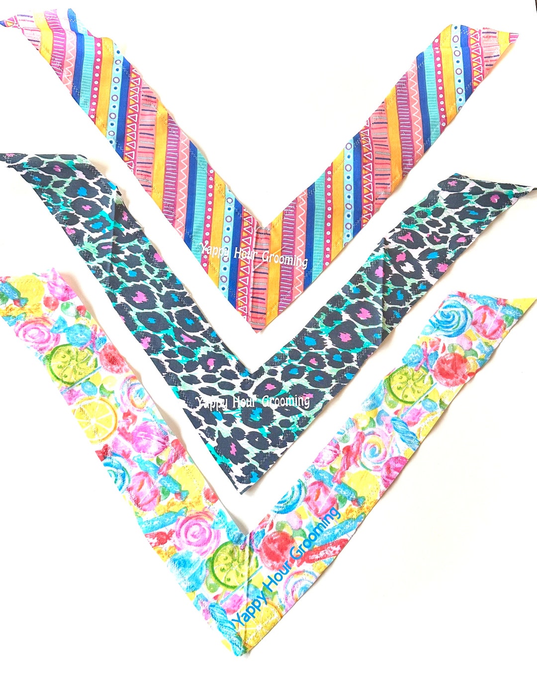 Dog Grooming Bandanas With Logo Personalized Custom Pet Scarf for