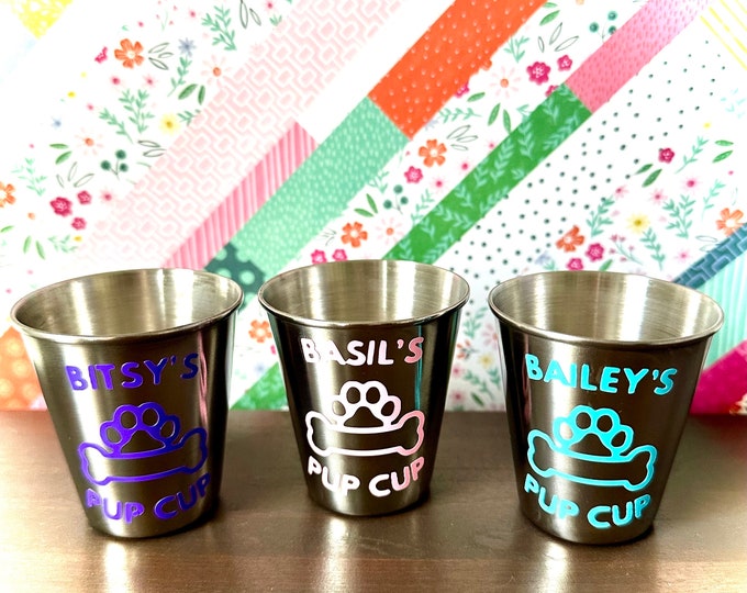 Personalized Pup Cup Puppaccino Custom Dog Lovers Gift Reusable Pet Coffee Mug Unique Puppaccino Treat Cup for Dogs New Puppy Present Idea