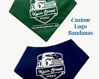 Custom Logo Dog Bandana for Small Business Personalized Branded Pet Accessory Branded Merch Marketing Gift Idea Company Advertising Campaign