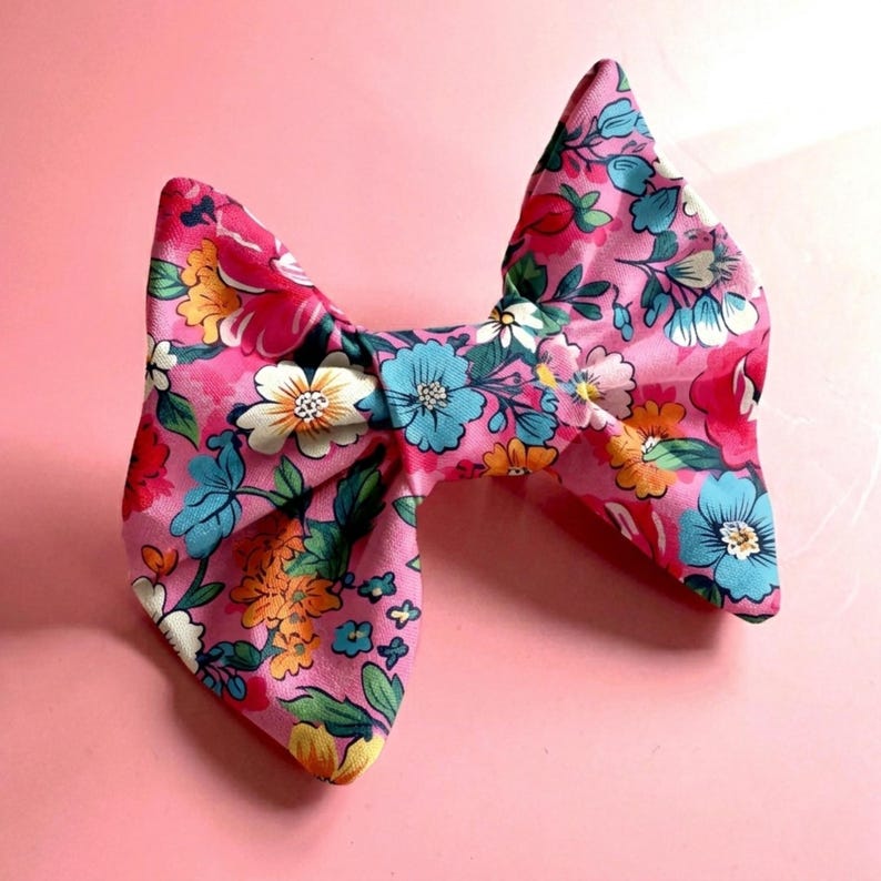 Spring Floral Dog Bandana Pink Cotton Pet Neck Scarf Garden Puppy Accessory Cottagecore Style Family Photoshoot New Puppy Gift Idea