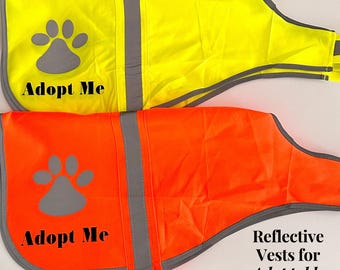 Adopt Me Reflective Dog Vest for Rescue Groups High Visibility Bright Pet Gear for Adoptable Dogs Safety Walk Jacket for Events & Outreach