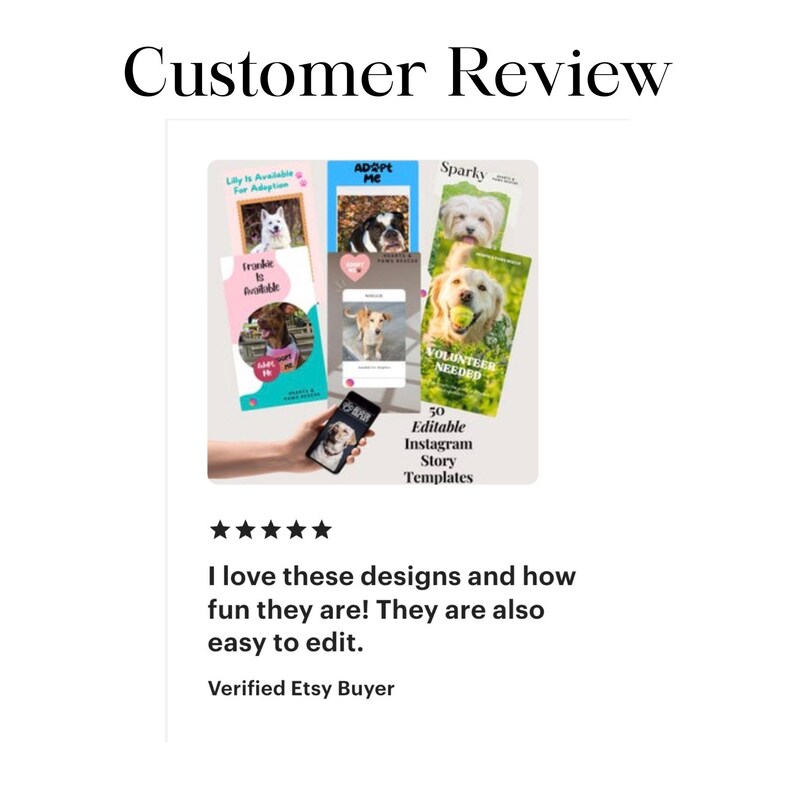 Animal Rescue Instagram Story Templates Canva Editable Social Media Kit for Pet Adoption Events Fundraisers Marketing Tools Adoptable Pets image 7