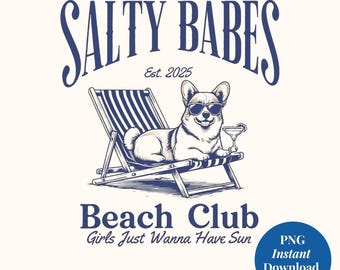 Corgi Beach Dog Instant Download Bundle Seaside File Design PNG DIY Craft Ideas Vacation POD T-Shirts Digital Download Dog Breed Coastal