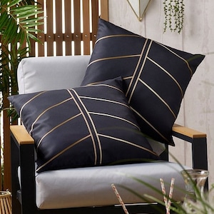 Garden Gold Palm Cushions Pack of 2 Covers & Pillows Stylish Chair Garden Decor
