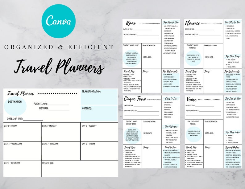 Italy Travel Guide | Printable Travel Planner | Travel Organizer ...