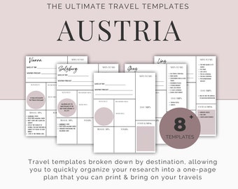 Traveling Austria | Mauve | Travel Planner | Vacation Planner | Digital Download