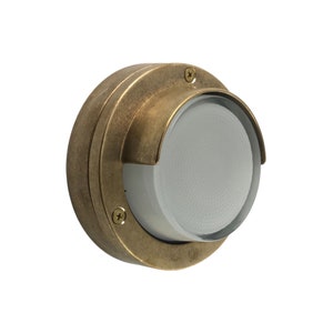 Solid Brass Round Bulkhead Wall Pathway Nautical Outdoor Indoor Light AVGI Free Shipping