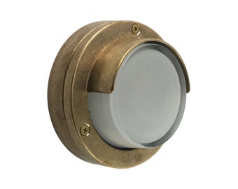 Solid Brass Round Bulkhead Wall Pathway Nautical Outdoor Indoor Light AVGI Free Shipping