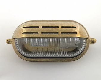 Solid Brass Bulkhead Wall Outdoor Indoor Light Industrial Style ADAMANDIA